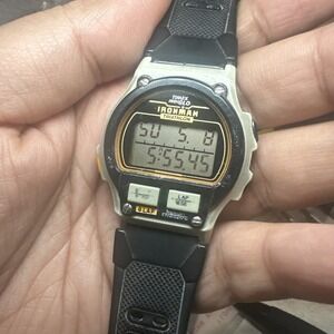 Working Vintage Timex Ironman Triathlon 8 Lap Mens Watch Rare Indiglo 39mm Fit 8